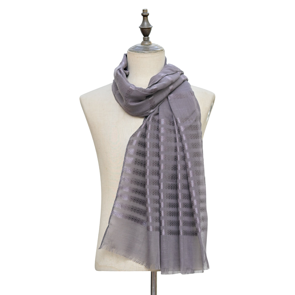 Turkish Lawn Stripes Charcoal Grey