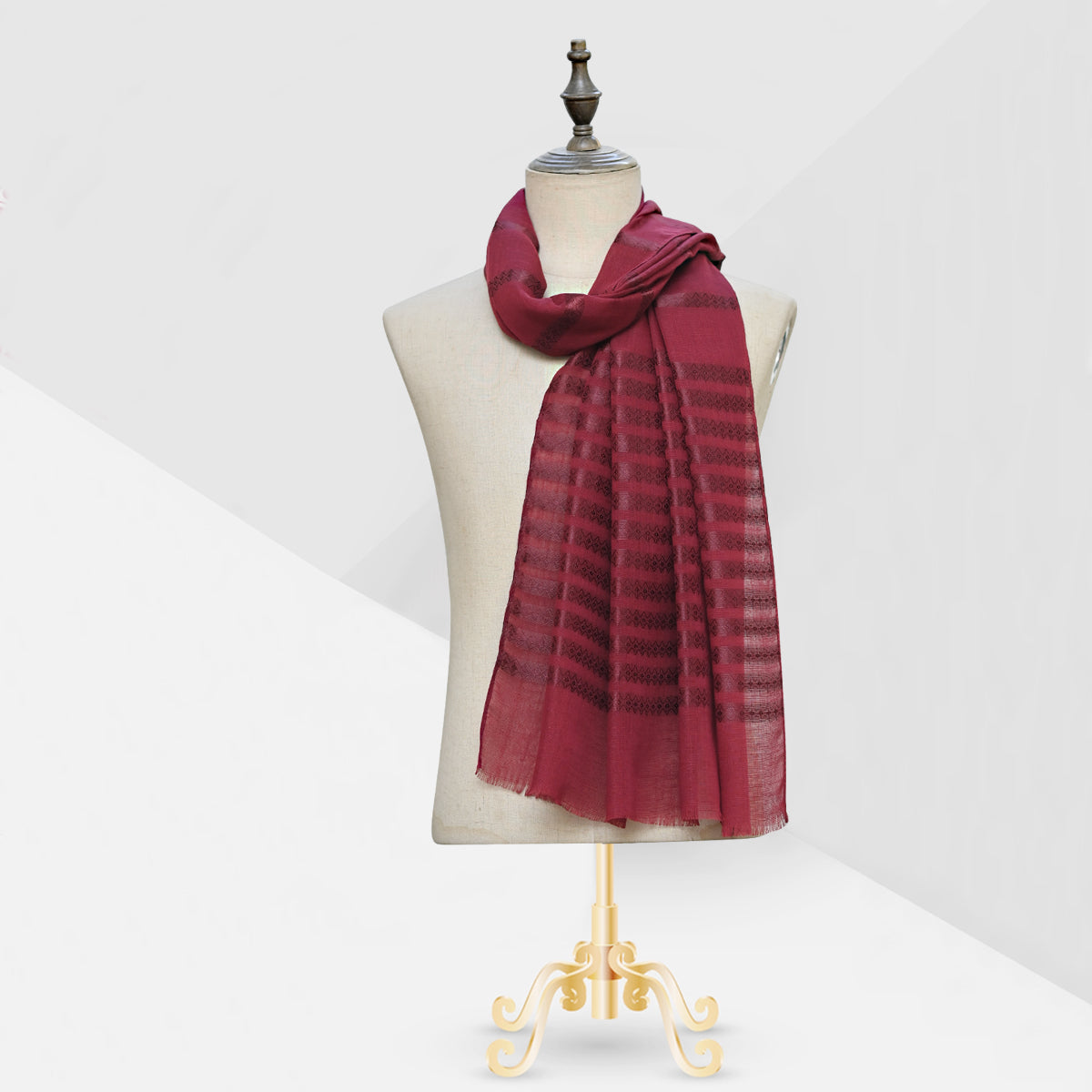 Turkish Lawn Stripes Maroon