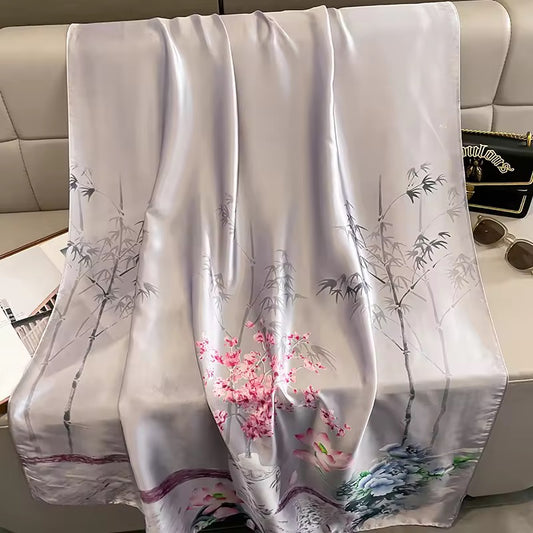 Grey Flower Premium Silk