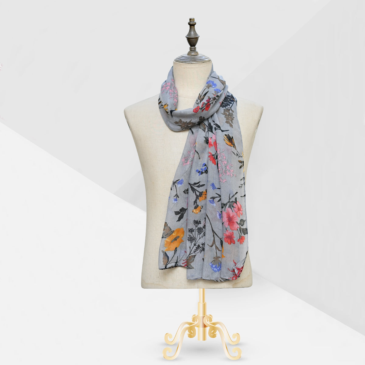 Floral voile Print Grey