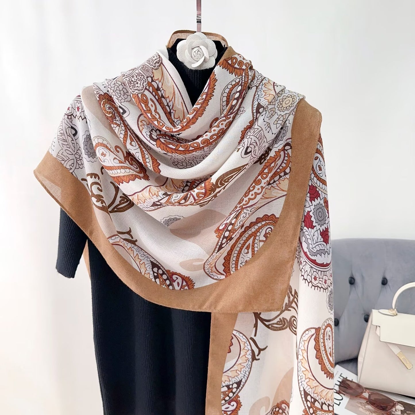 Paisley Scarf Brown-S5