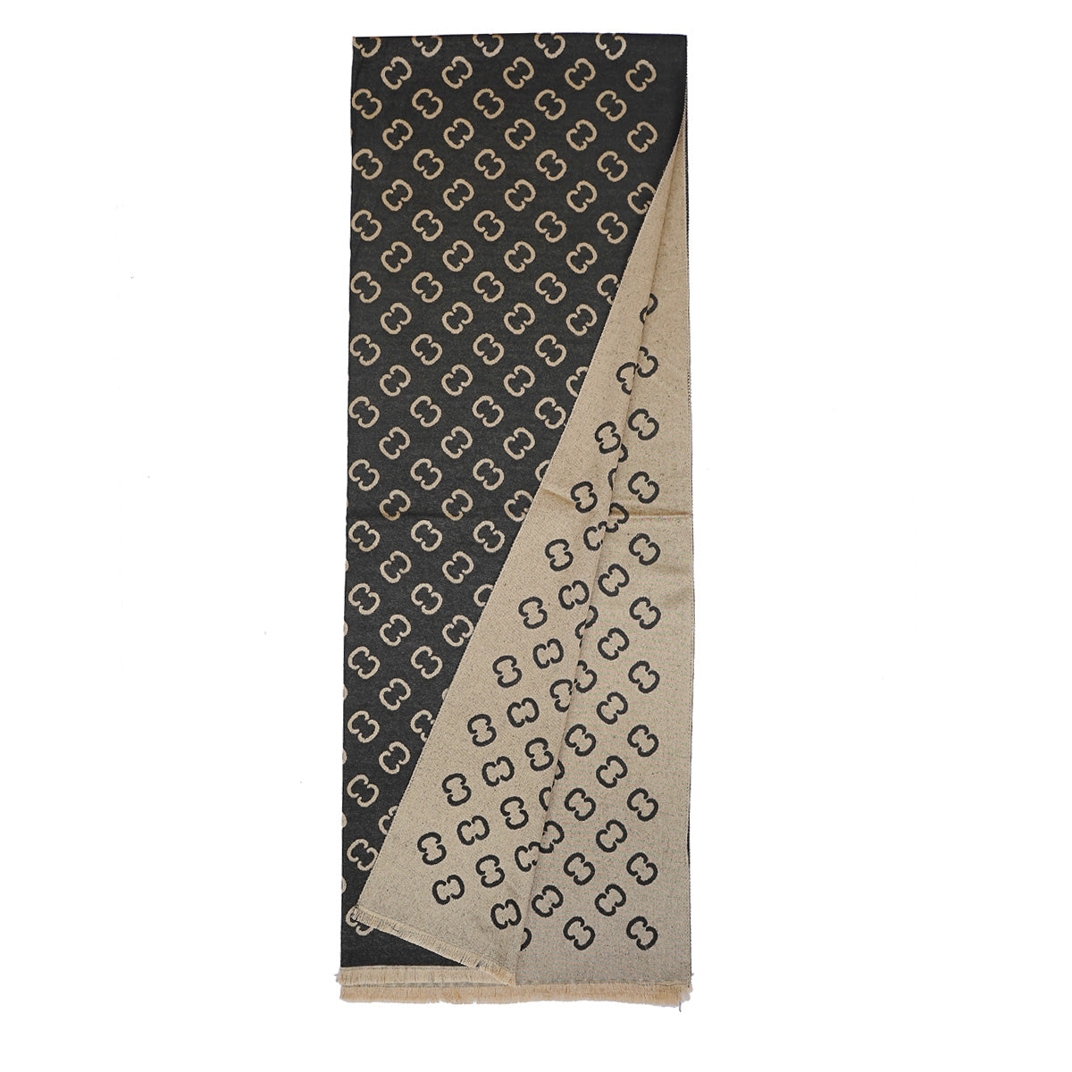 C-C Black & Beige premium Cashmere Scarf