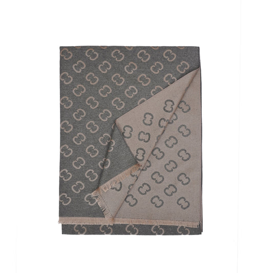 C-C Grey & Beige premium Cashmere Scarf