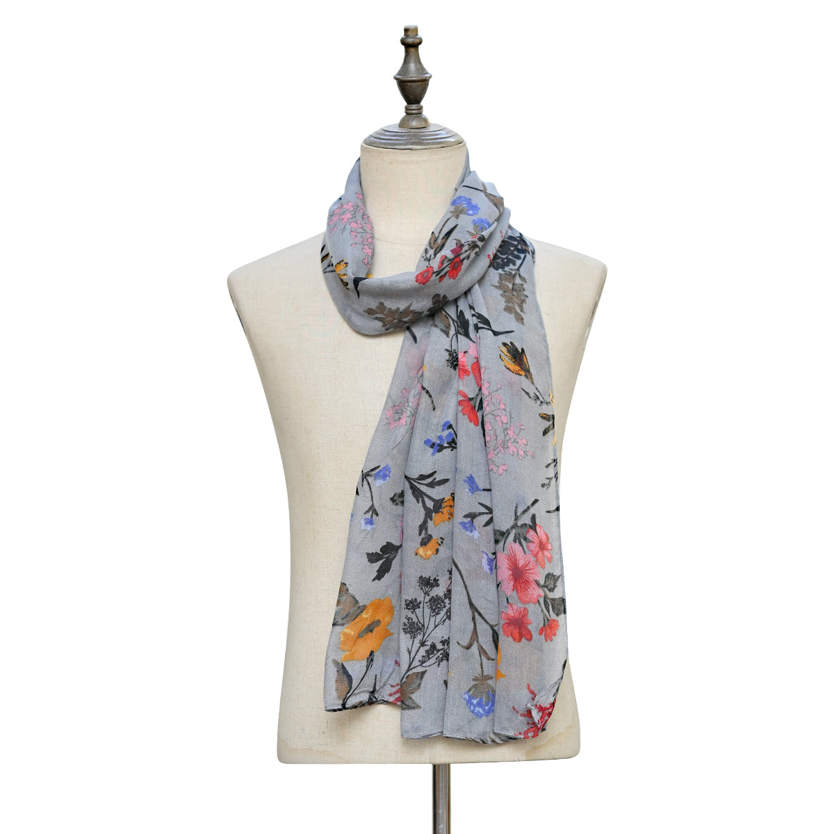Floral voile Print Grey