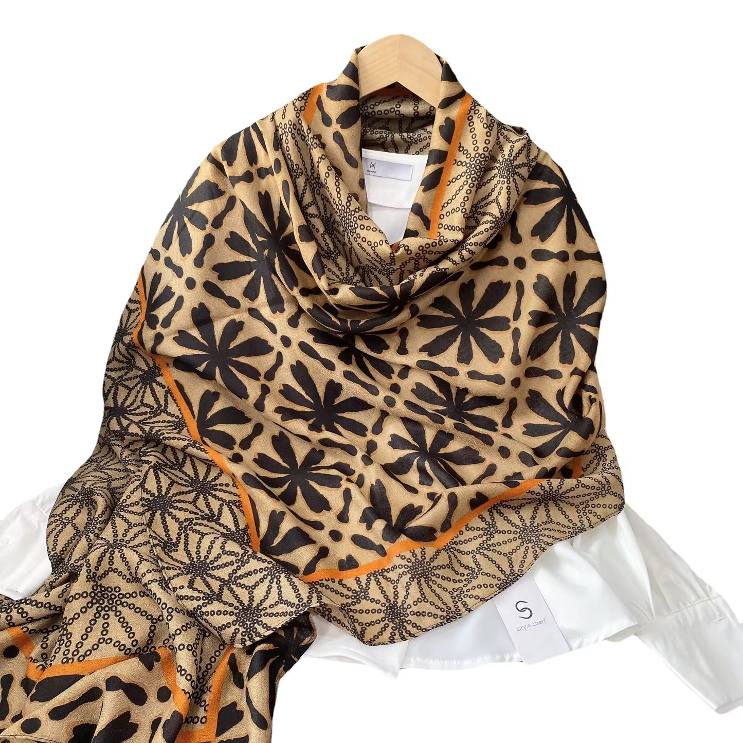 Printed Scarf Black-S5