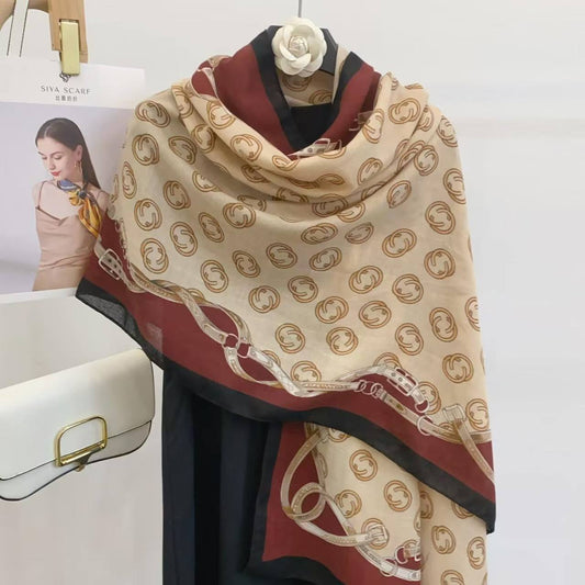 C-C Chain Print Brown & Beige