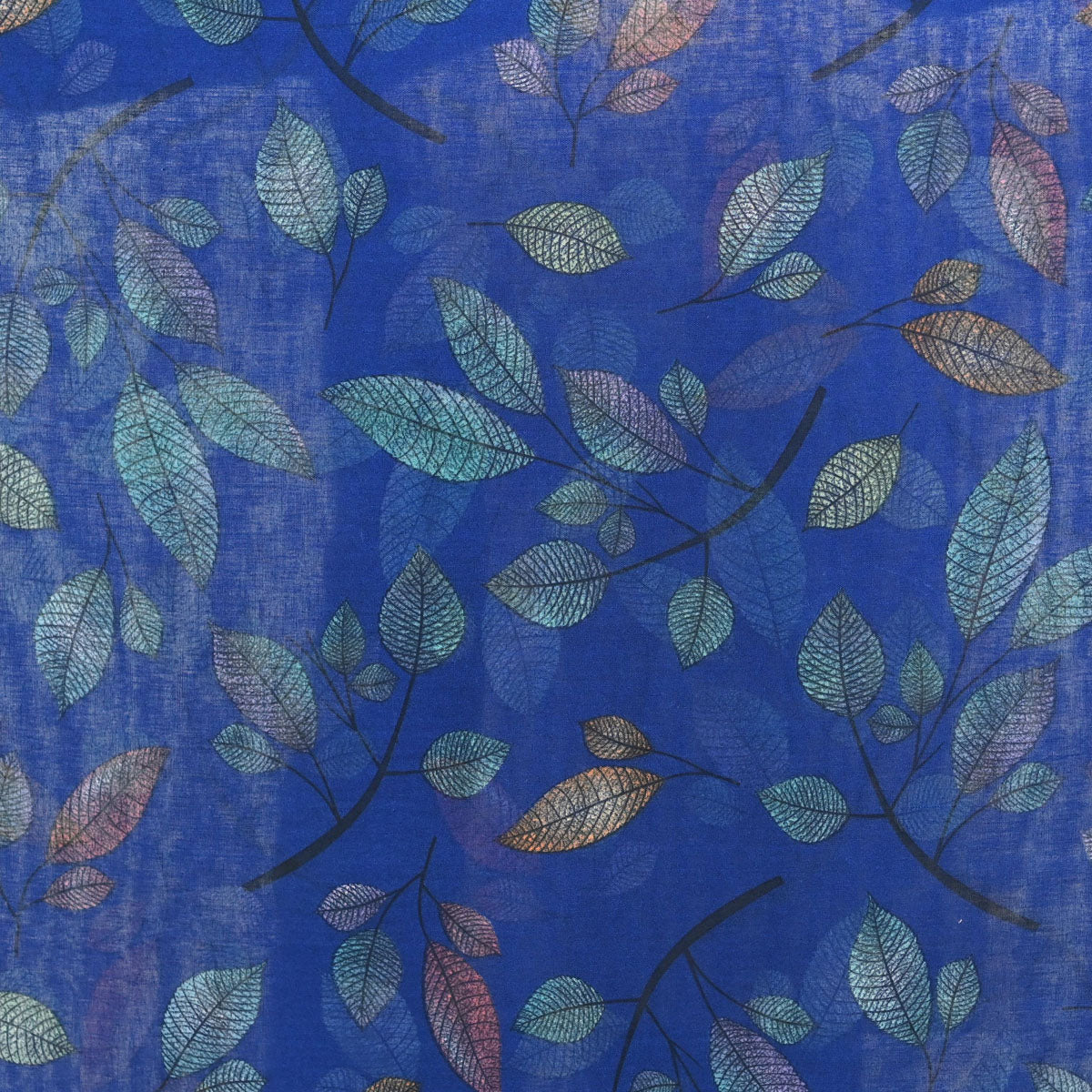 Leave Print Blue