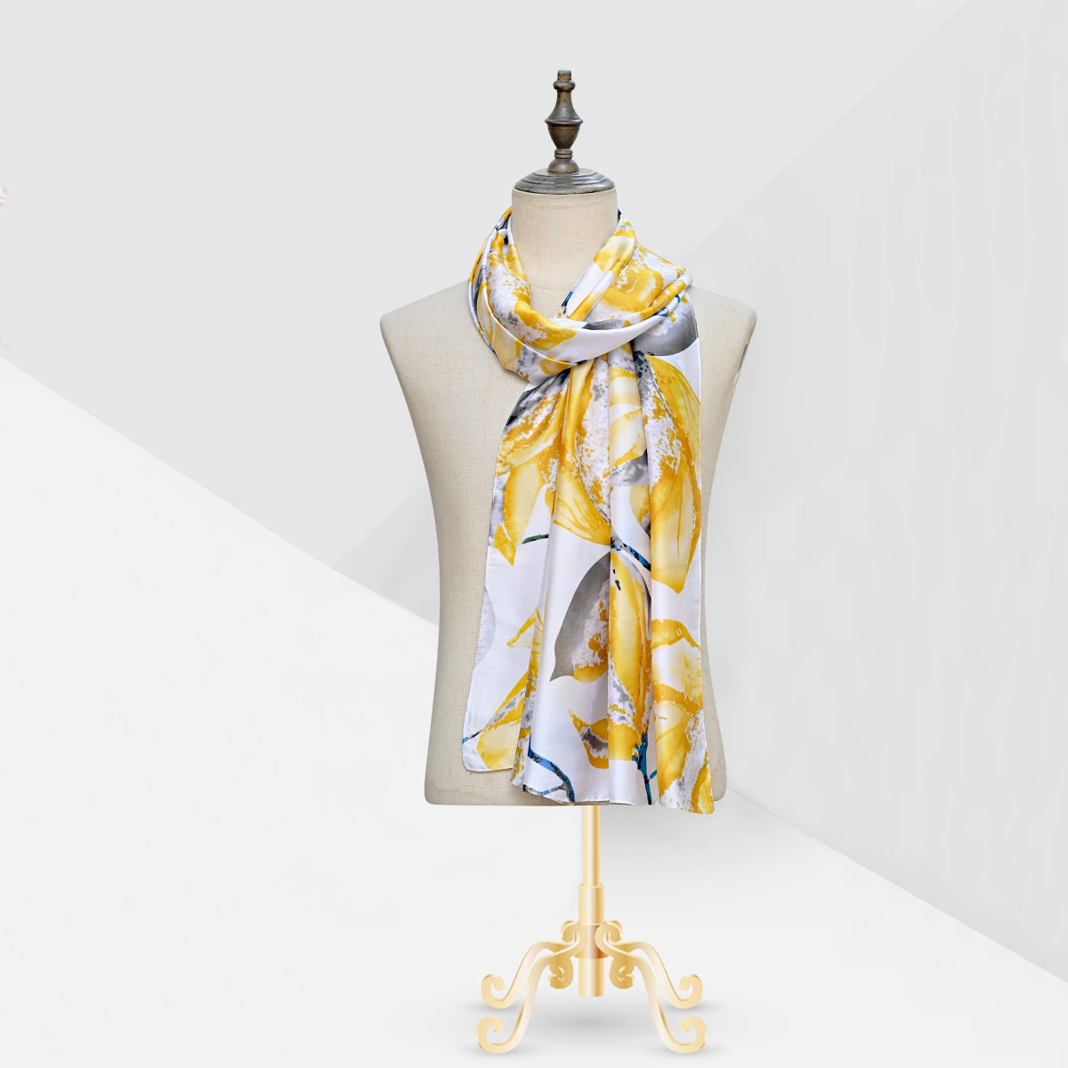 Printed Yellow premium Silk