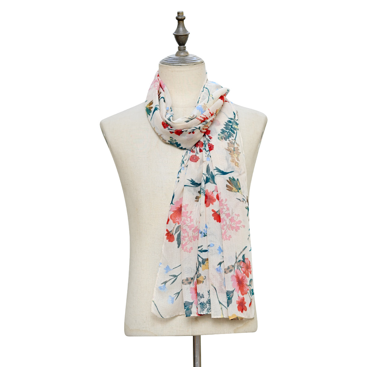 Floral Voile Print Ecru