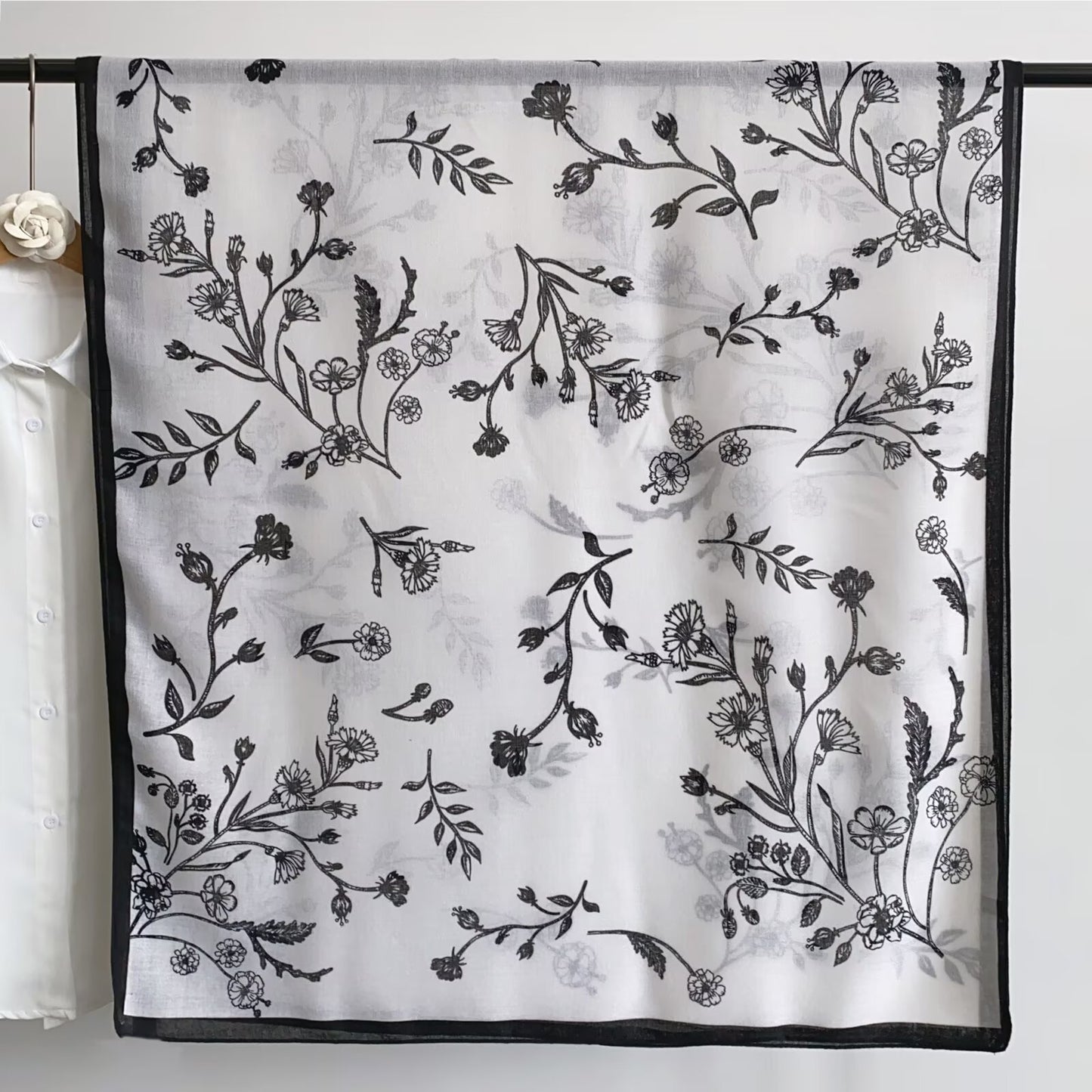 Soft Printed Scarf White-S5