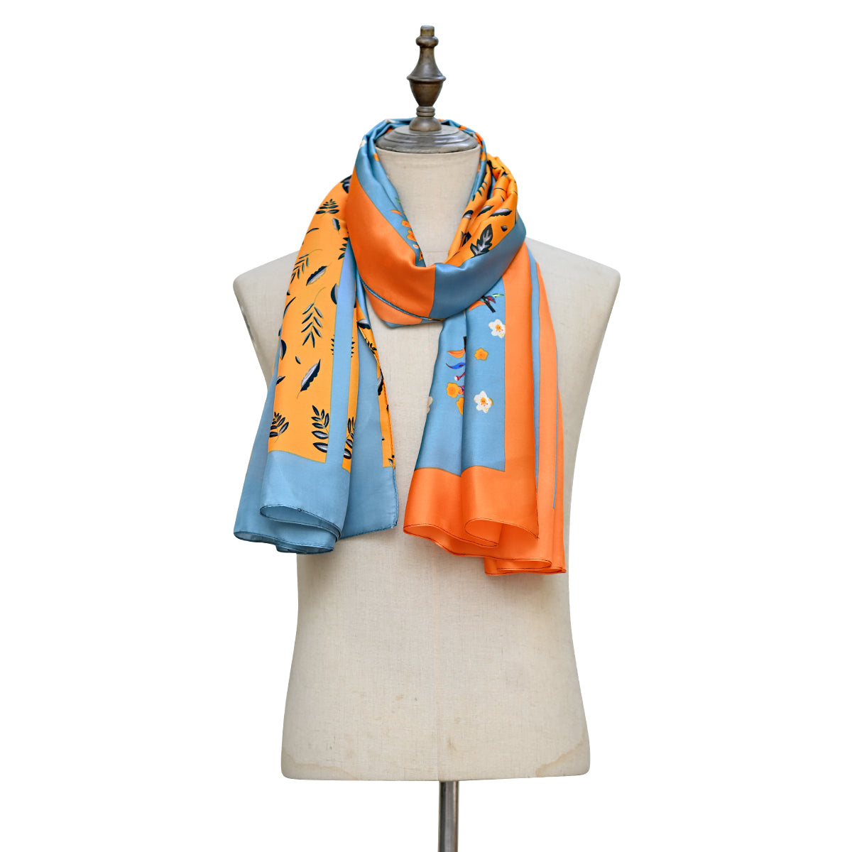 Orange folky Print premium Silk