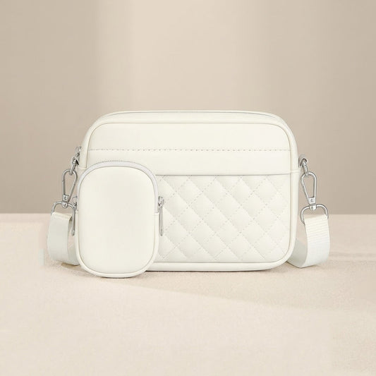 Quilted CrossBody Bag With Coin Pocket C-AR-9 White