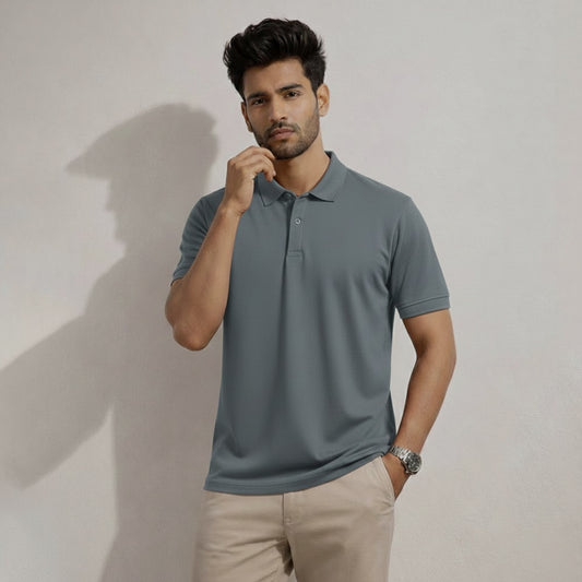 Polo shirt dark steel
