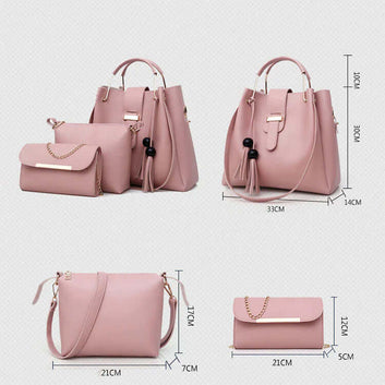 Meet the 3PCS Pink Handbag Set