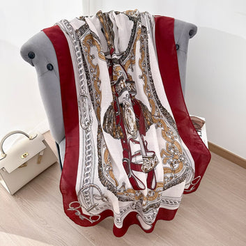 Printed Scarf Maroon S5