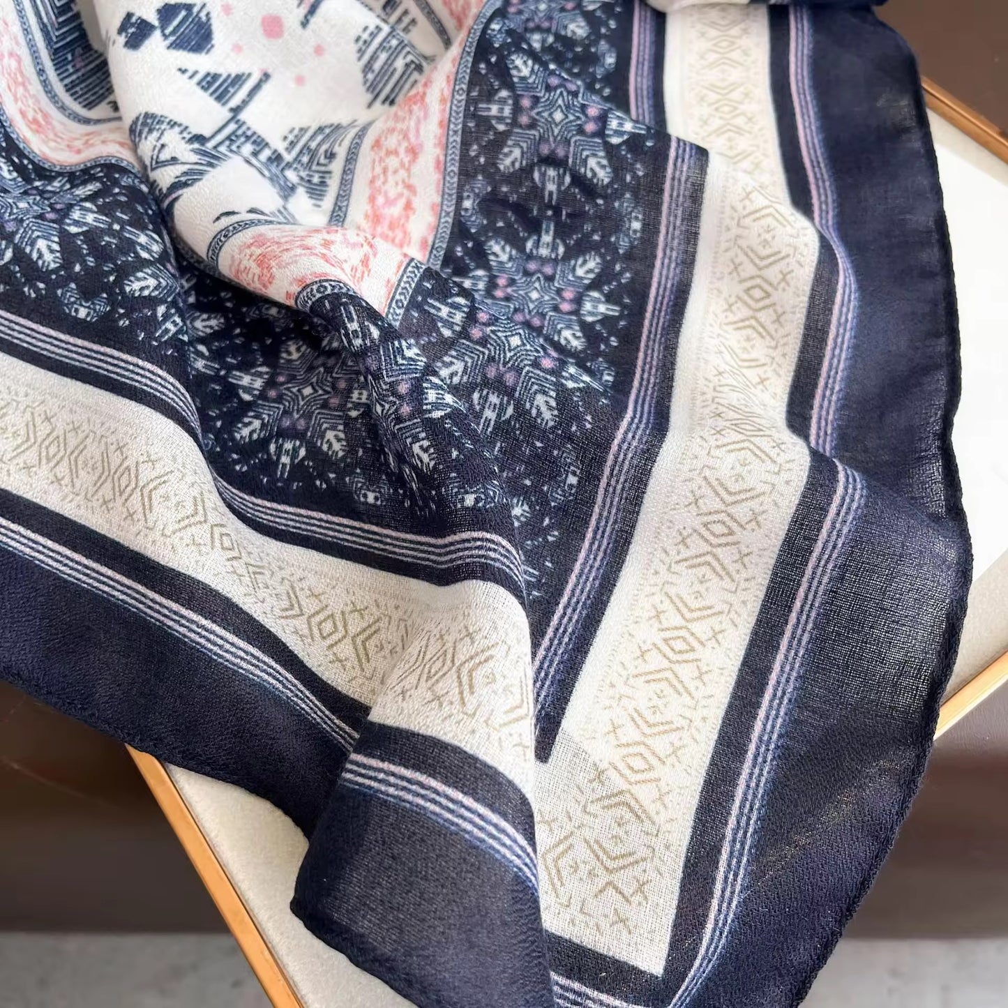 Printed Scarf Blue-S5