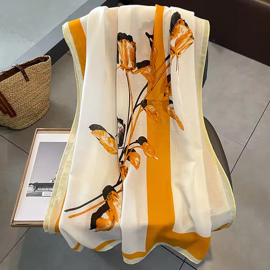 Folky Printed Scarf Orange-S5