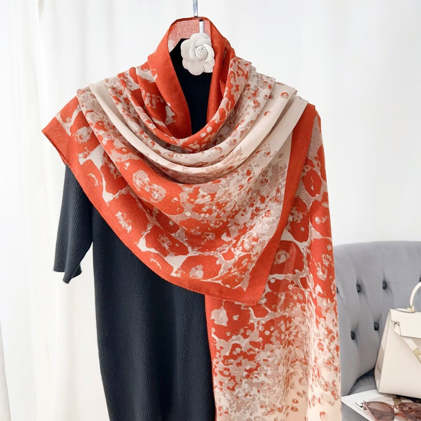 Printed Scarf Orange-S5