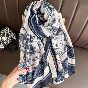 Printed Scarf Blue-S5