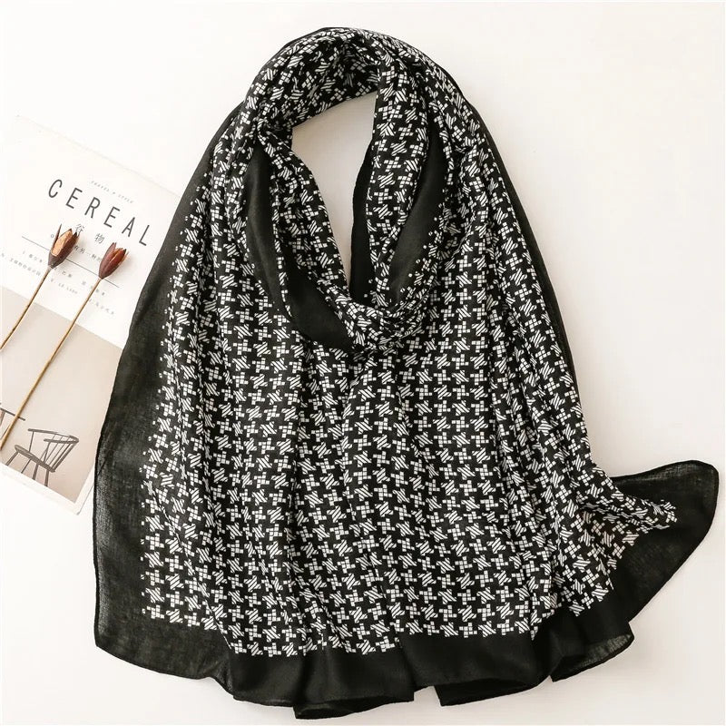 Black print scarf