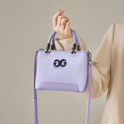G-G lilac Stipes Handbag