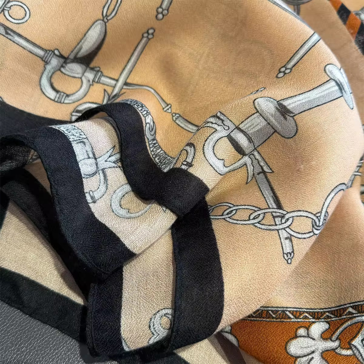 Printed Scarf Beige-S5