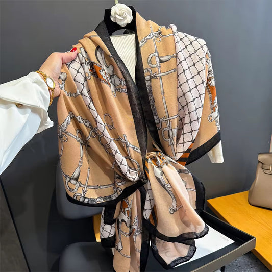 Printed Scarf Beige-S5