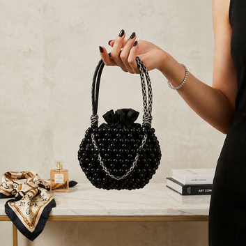Fancy Black Pearl Hand carry clutch