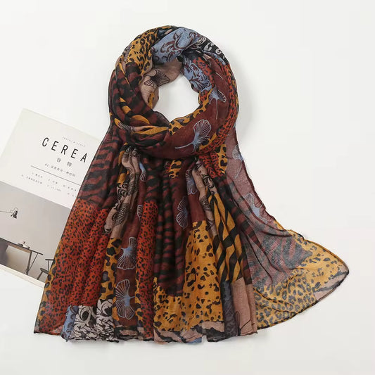 Leo print mustard-N1