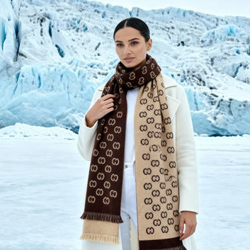 C-C Brown premium Cashmere Scarf