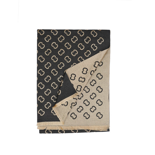 C-C Black & Beige premium Cashmere Scarf