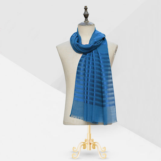 Turkish Lawn Stripes Sapphire Blue