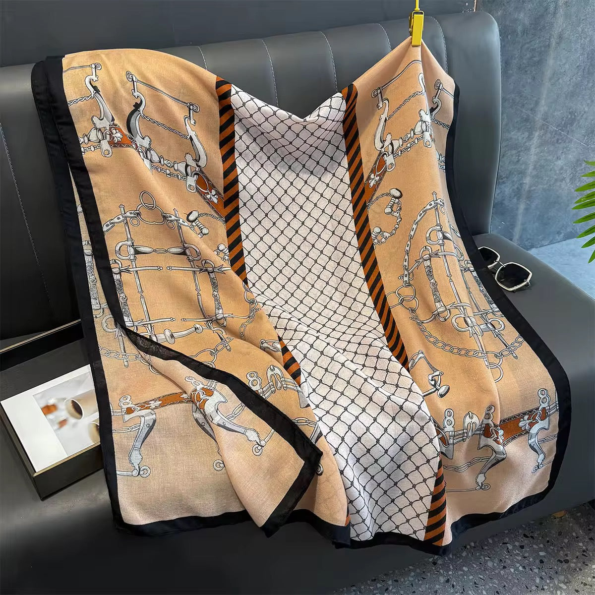 Printed Scarf Beige-S5