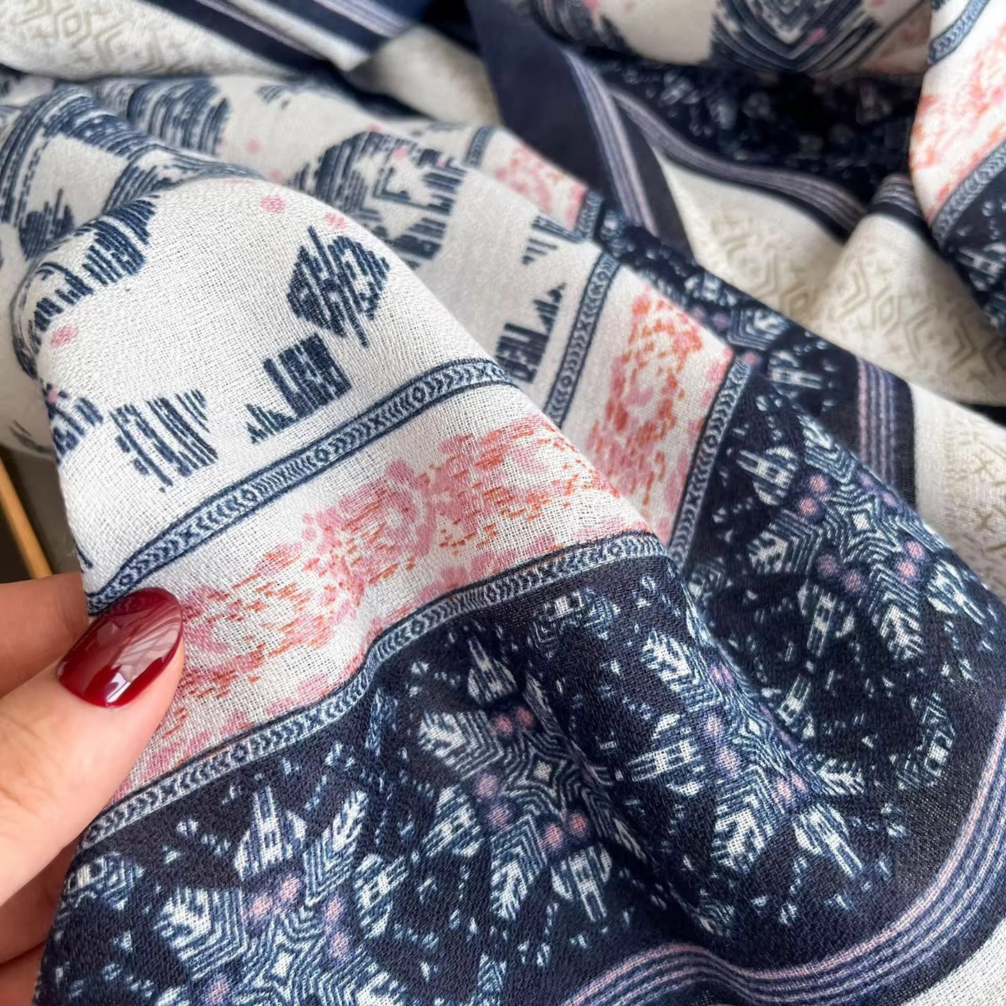 Printed Scarf Blue-S5