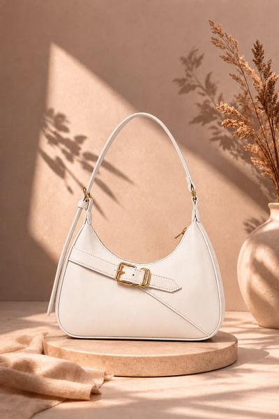 Side Buckle Bag White