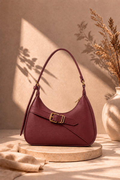Side Buckle Bag Maroon