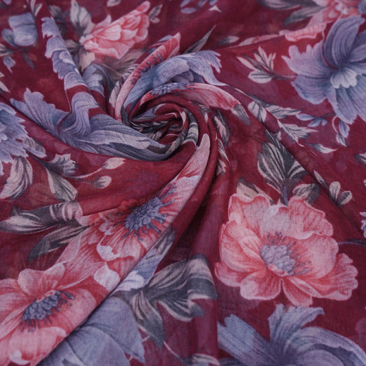 Floral Print Maroon-N26