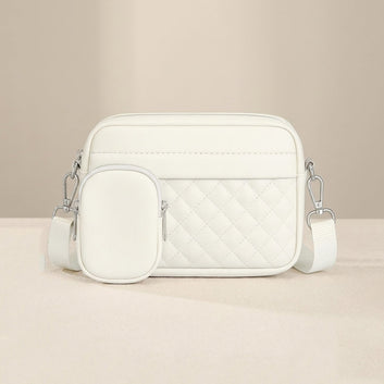 TQ-Quilted CrossBody Bag With Coin Pocket C-AR-9 White