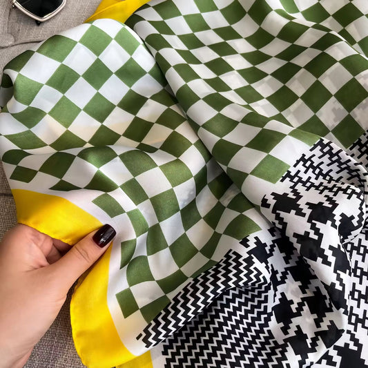 Green Check Tartan Premium Silk