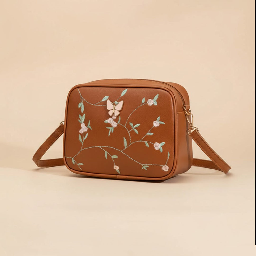 Embroidered Bag Brown
