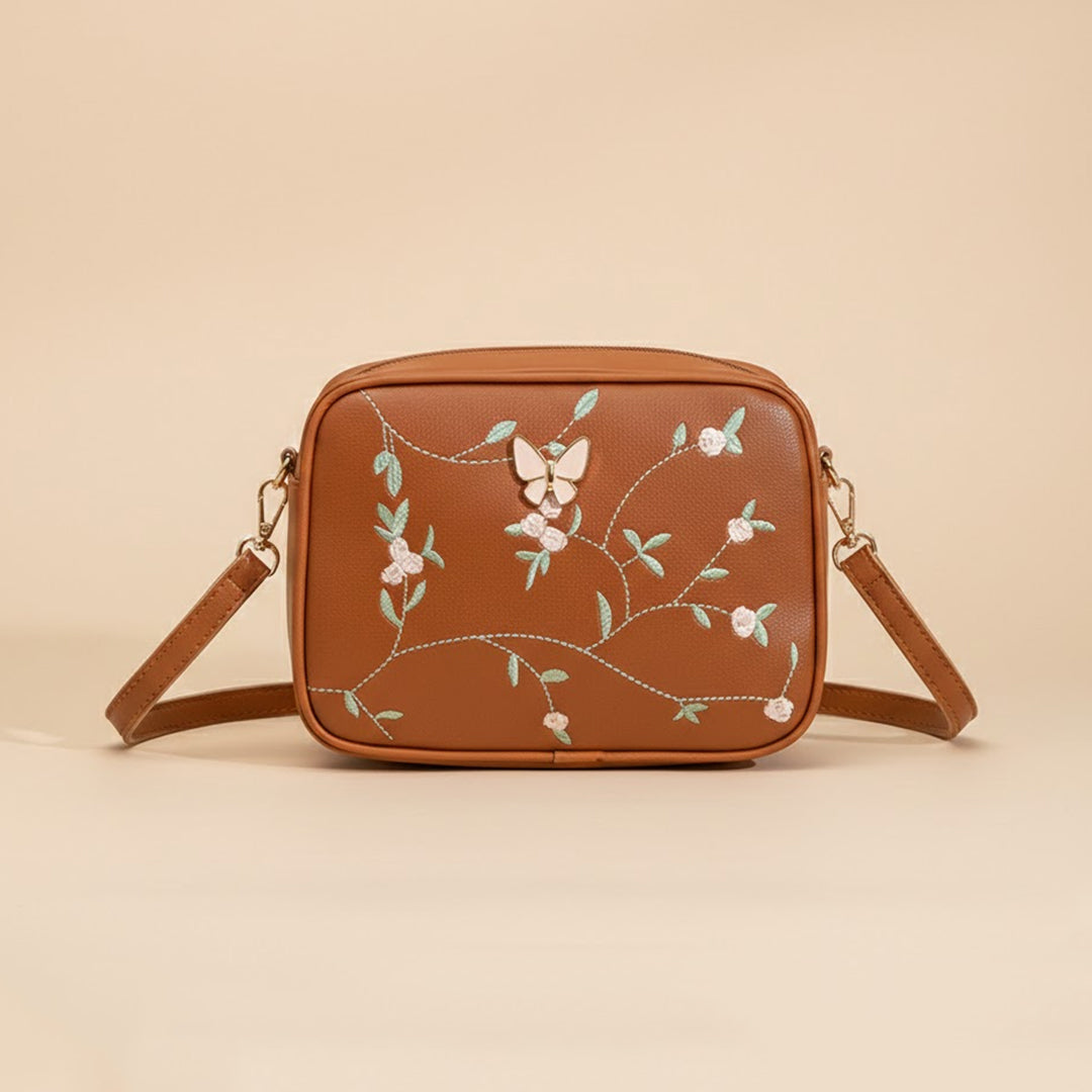 Embroidered Bag Brown