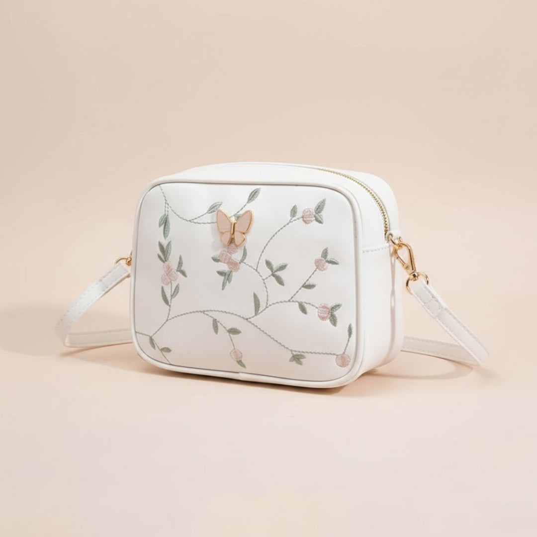 Embroidered Bag White