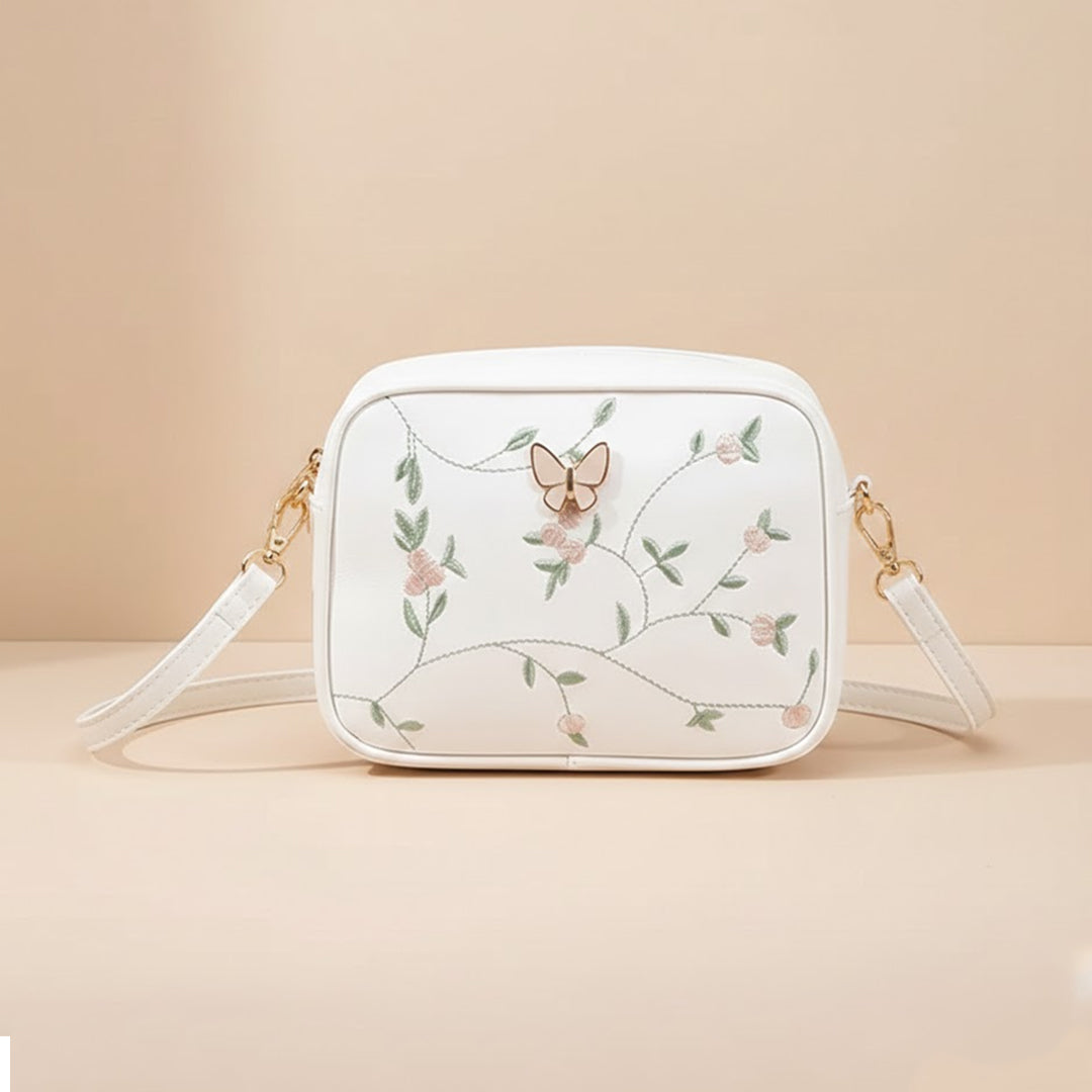 Embroidered Bag White
