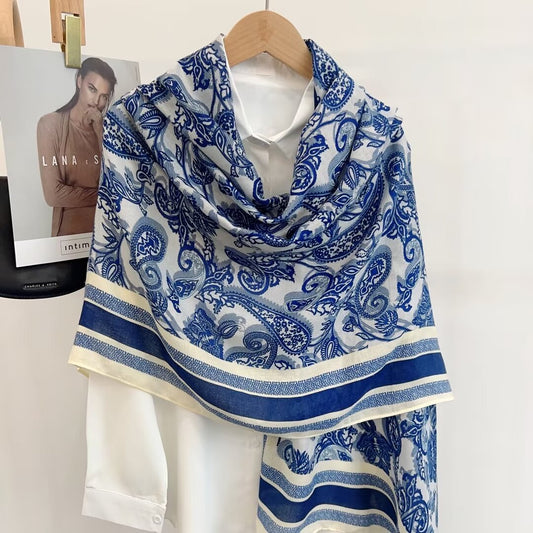 Print scarf Blue-N9