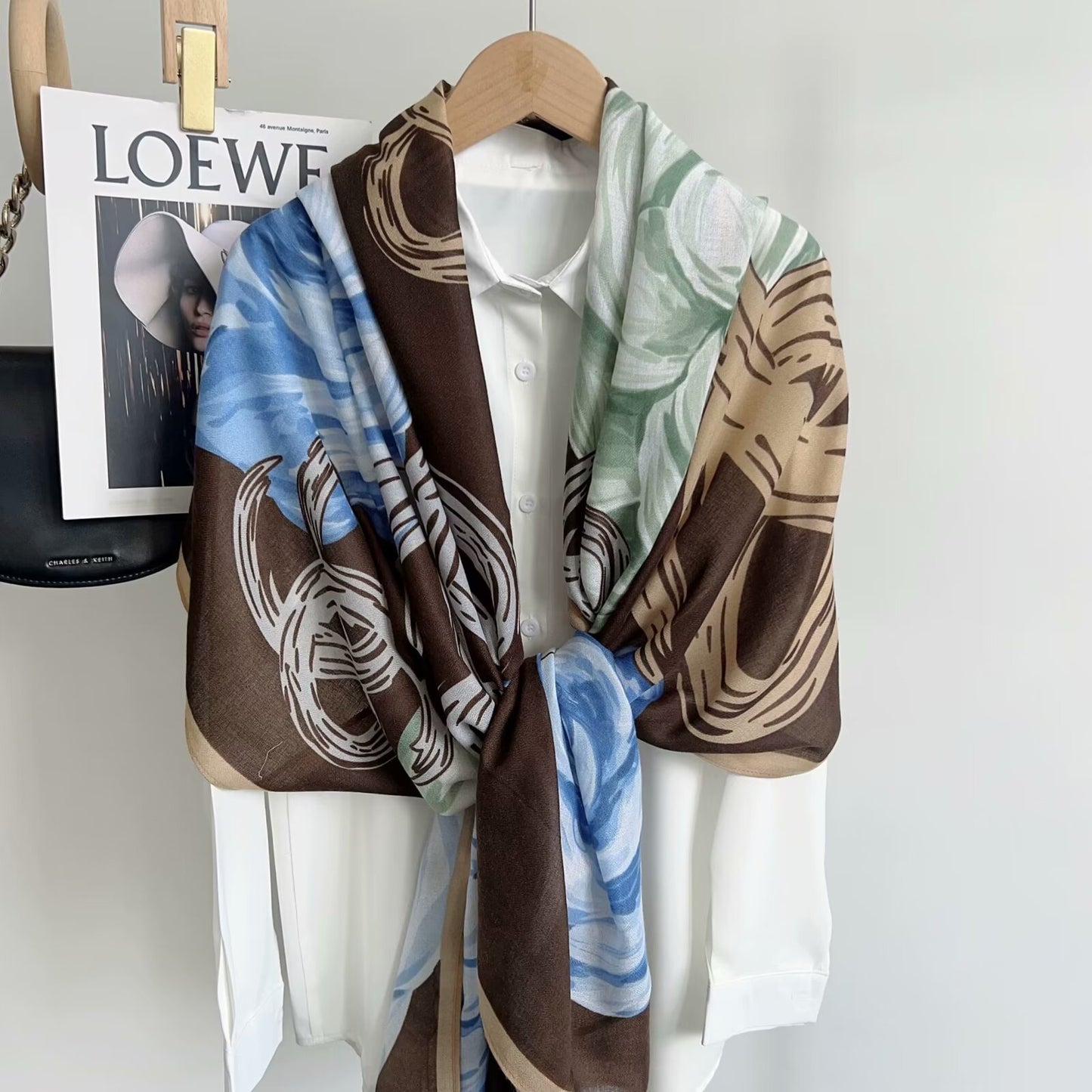 Viscose Printed Brown Scarf