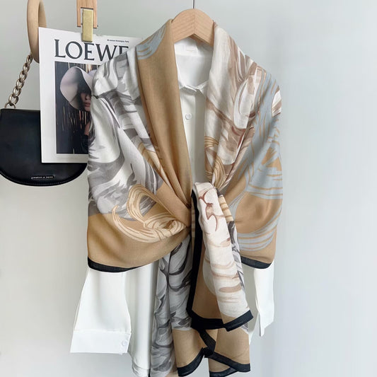 Viscose Printed Beige Scarf