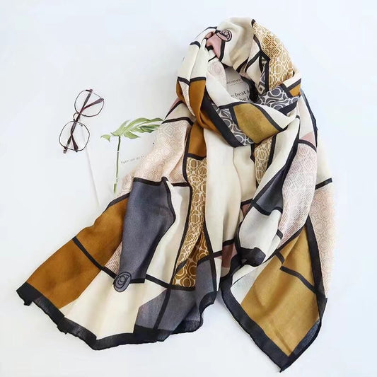 Abstract Mustard scarf