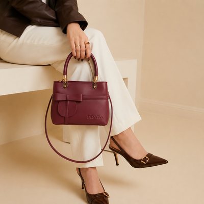 Maroon Prada Handbag