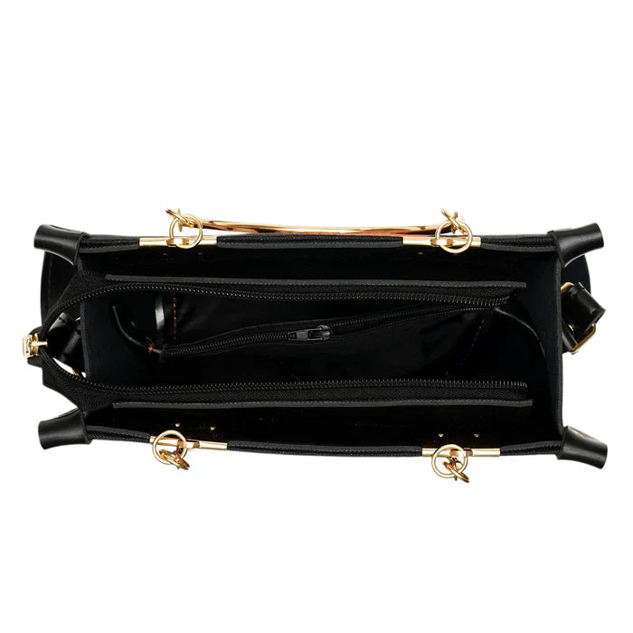 TQ-Artistic Printed Shoulder Bag Black