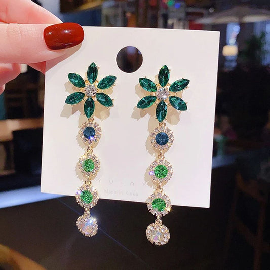 Flower Layered Drop Earrings